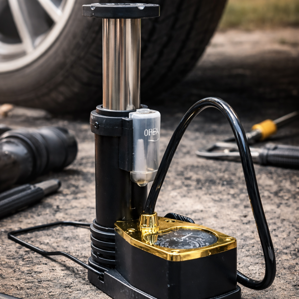 Foot And Hand Air Pump With Air Pressure Gauge – Fast Portable Car Bike And Cycle Inflator For Tires Balls And Inflatables