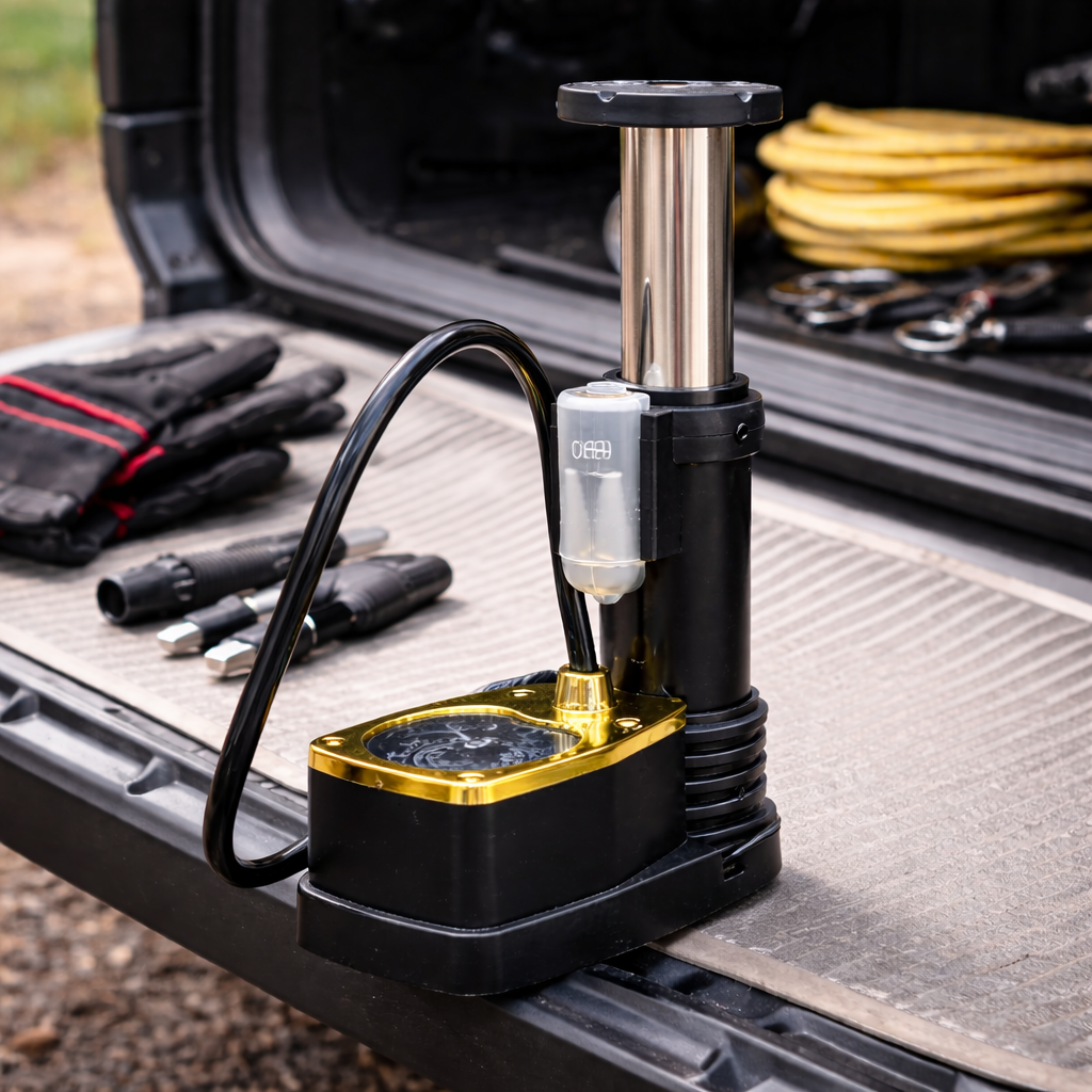 Foot And Hand Air Pump With Air Pressure Gauge – Fast Portable Car Bike And Cycle Inflator For Tires Balls And Inflatables