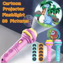 10Pcs Cartoon Projector Flashlight Cards, Creative Kids Flashlight Toy Projector for Children, Bedtime Story Toy for Babies