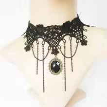Neo-Gothic Punk Black Sexy Lace Chokers Necklace For Women Fashion Retro Clavicle Chain Halloween Collar Choker Steampunk Gifts