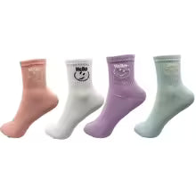 1/4 Pairs Woman Cotton Socks For Women Cotton Female Socks Set Woman Colorful Lady Socks Letter Printed Sock